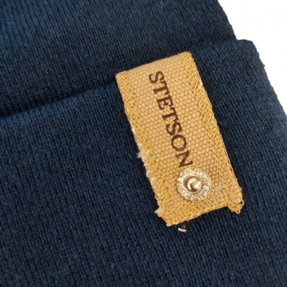 Cotton & Wool Cuffed Beanie in Khaki - Stetson