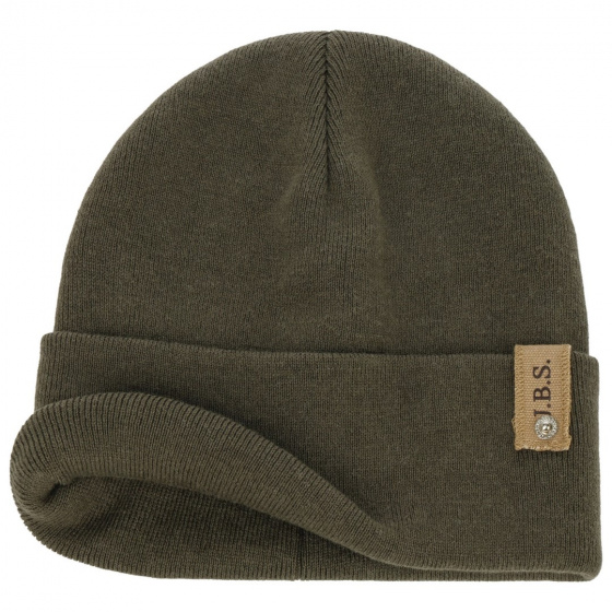 Cotton & Wool Cuffed Beanie in Khaki - Stetson