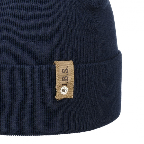 Black Cotton & Wool Turn-up Beanie - Stetson Black Cotton & Wool Turn-up Beanie - Stetson