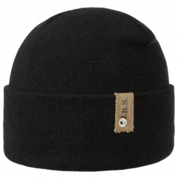 Black Cotton & Wool Reversible Beanie - Stetson