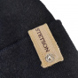 Black Cotton & Wool Turn-up Beanie - Stetson