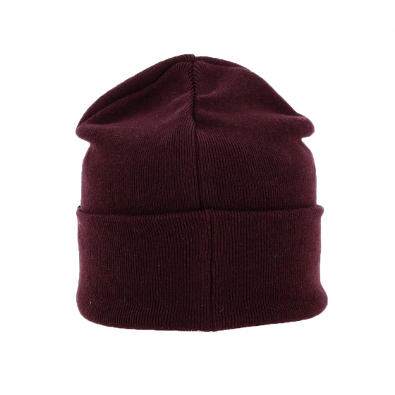 Cotton & Wool Burgundy Cuffed Beanie - Stetson