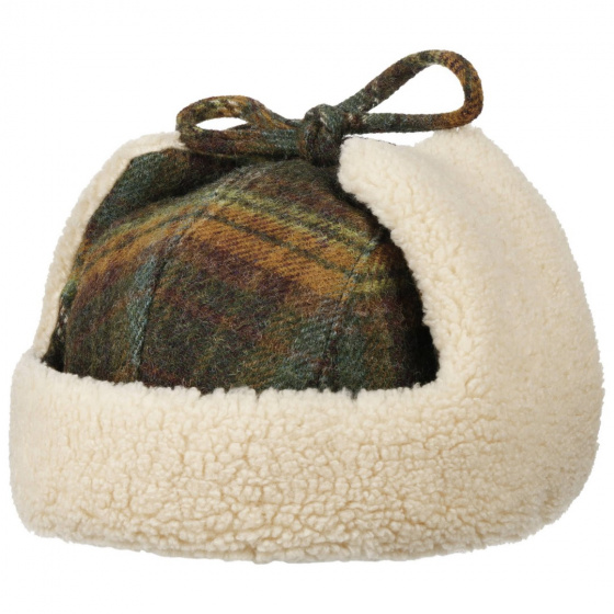 Green Plaid Wool Bomber Ushanka - Stetson