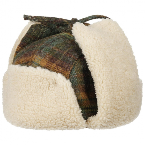 Green Plaid Wool Bomber Ushanka - Stetson