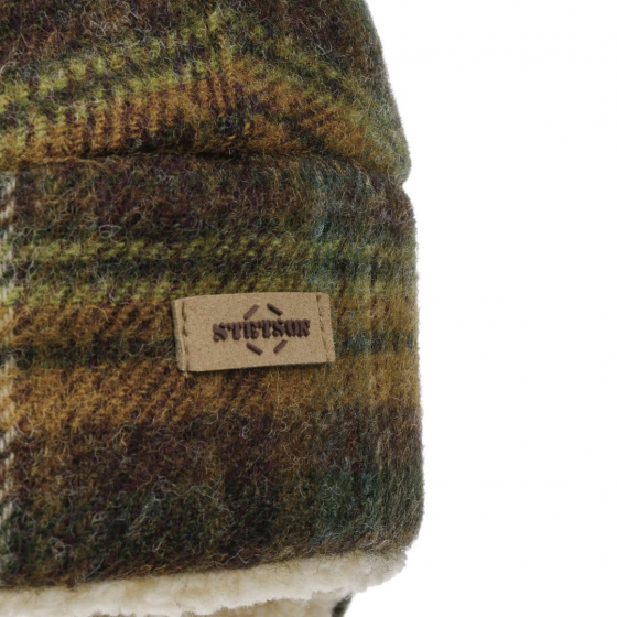 Green Plaid Wool Bomber Ushanka - Stetson