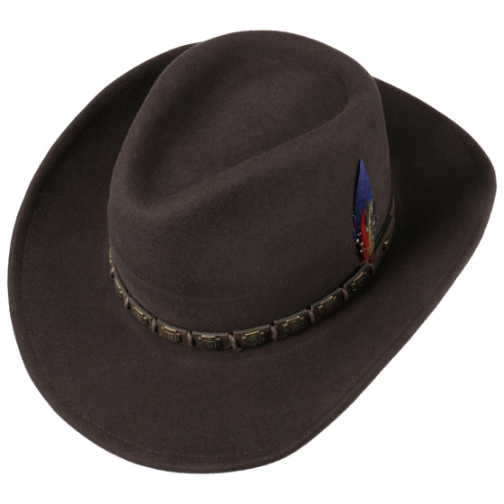 Stetson Brown Felt Western Bodie Hat