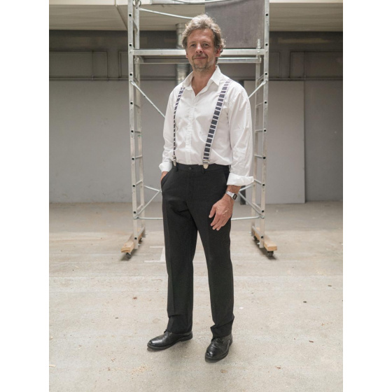 Black & White Piano Suspenders - Traclet Black & White Piano Suspenders - Traclet
