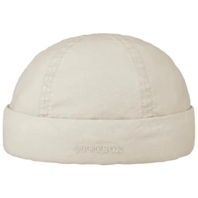 Bonnet Docker Délavé Coton Biologique Beige - Stetson Reference : 18455 | Chapellerie Traclet