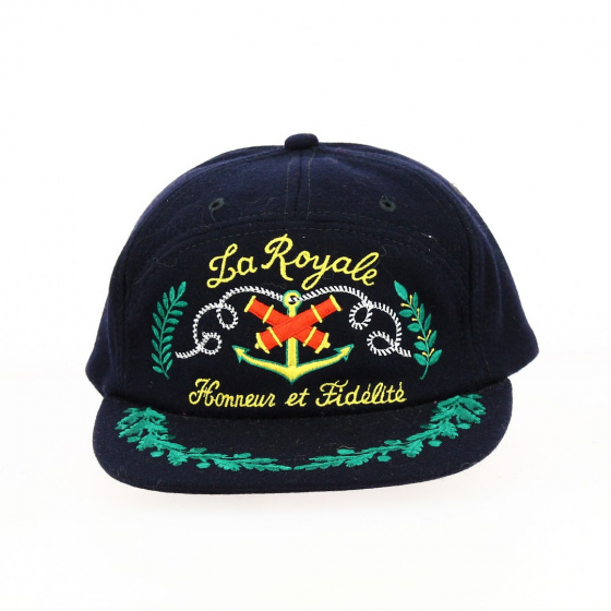 Navy Wool La Royale Baseball Cap - Traclet