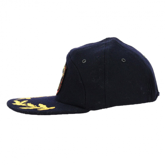 Navy Wool Ship's Master Baseball Cap - Traclet