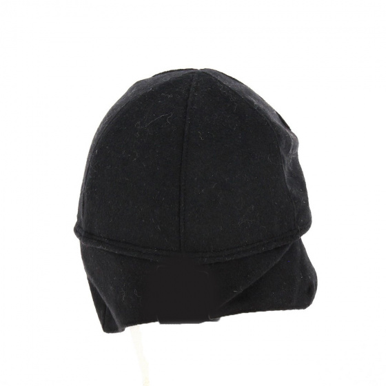 Casquette Dalena Cache Oreille Noir Laine - Traclet