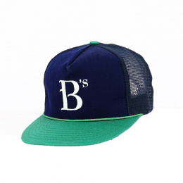 B's Blue and Green Trucker Cap - Traclet