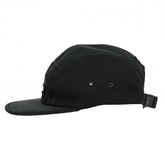 Black Cotton Strapback Cap - Official