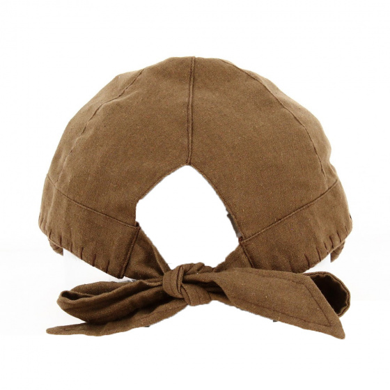 Brown Linen & Cotton Baseball Cap - Traclet