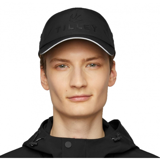 Black Waterproof All Weather Baseball Cap - Tilley