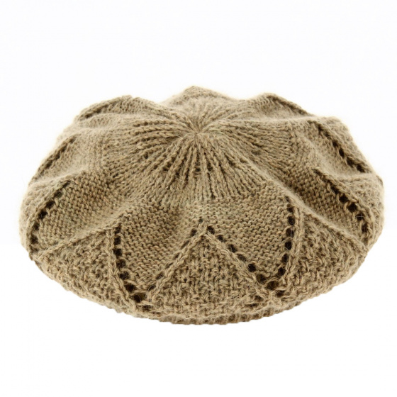 Baroni Angora & Wool Beige Beret - Traclet