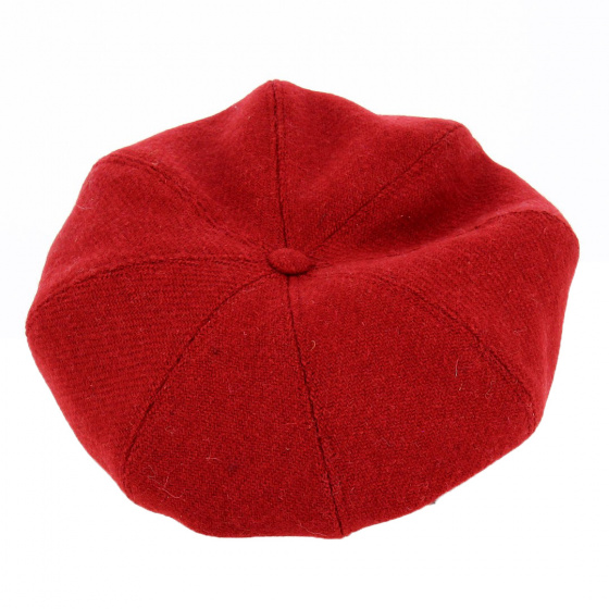Wool Newsboy Cap with Flower - Traclet