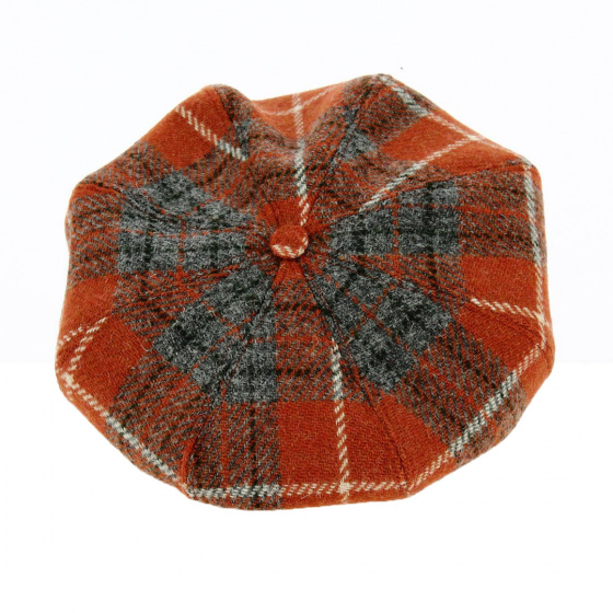 Wool Newsboy Cap with Flower - Traclet