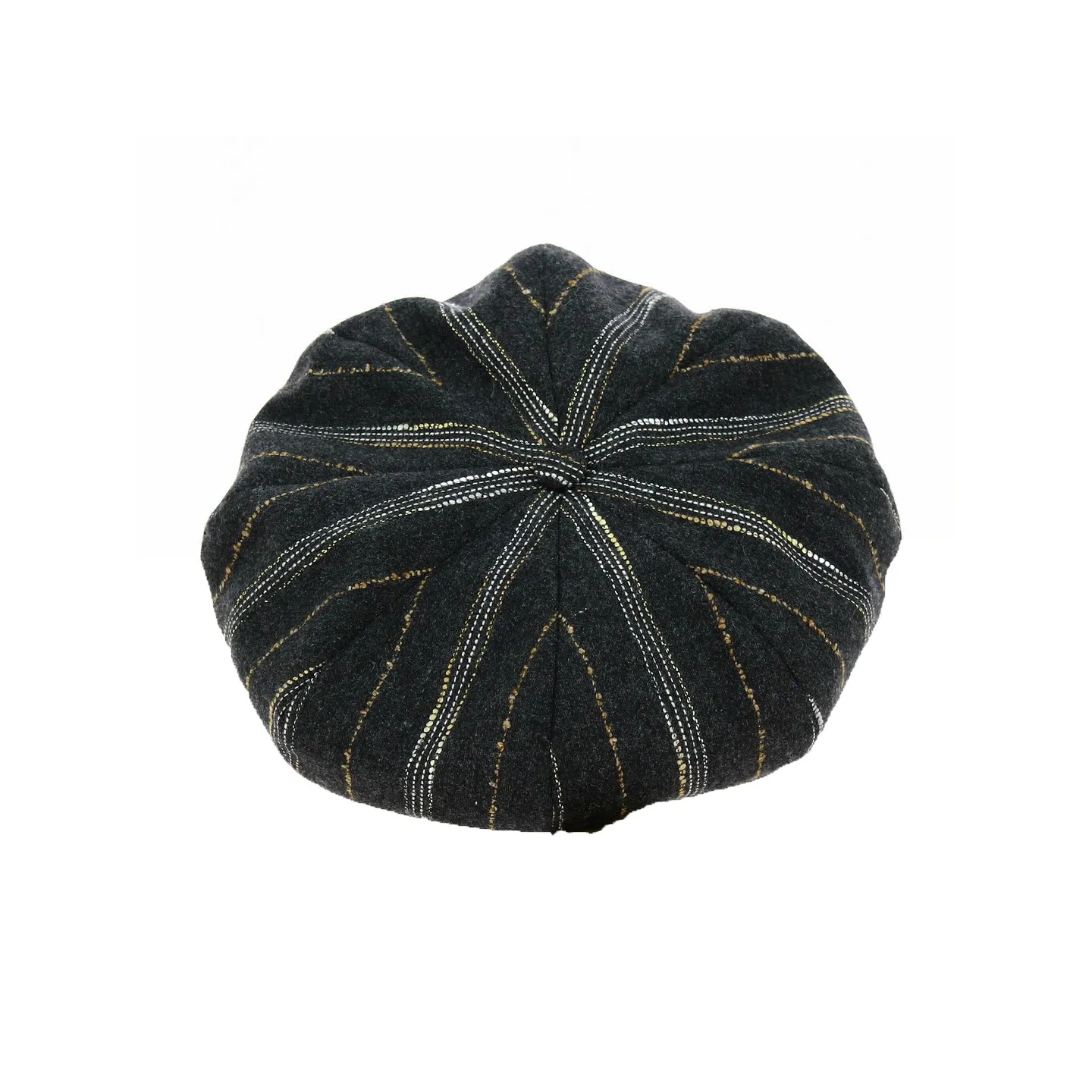 Casquette Gavroche Rayée Noir & Marron - Traclet Reference : 18495 | Chapellerie Traclet