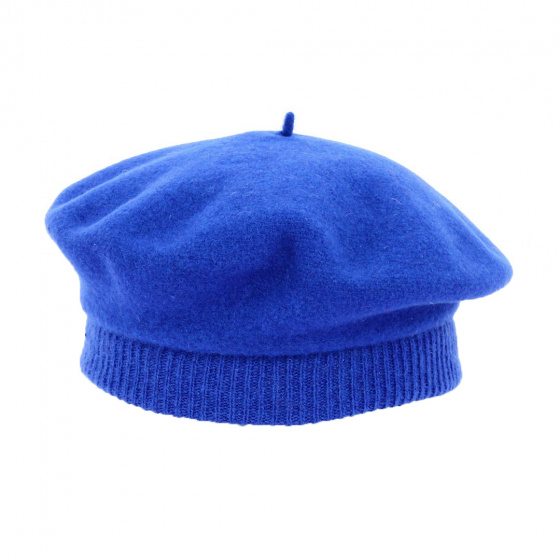 Royal Blue Merino Wool Child Beret - Traclet