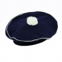 Romain cotton navy beret - Traclet
