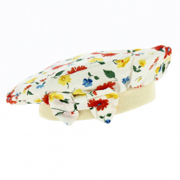 Kids Romaine Floral Cotton Beret - Traclet
