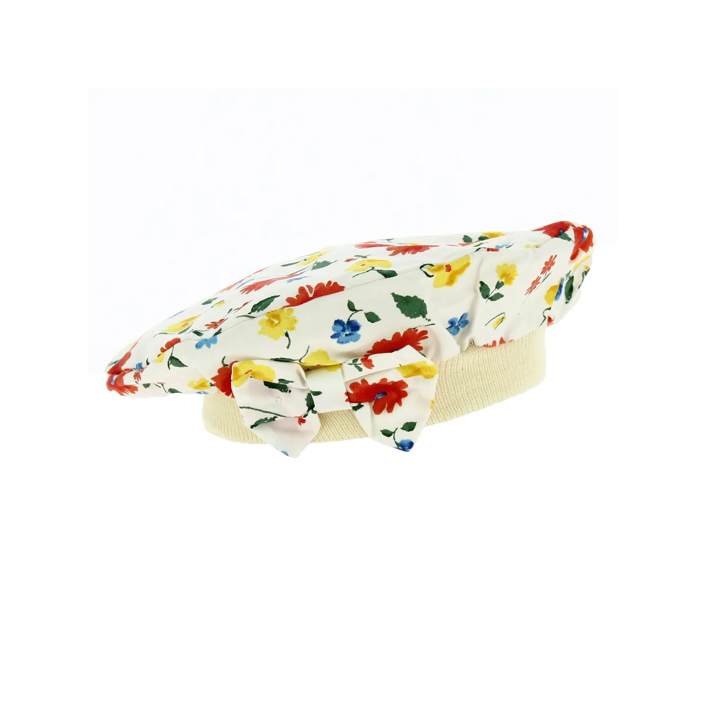 Béret Enfant Romaine Coton Fleuri - Traclet Reference : 18506 | Chapellerie Traclet