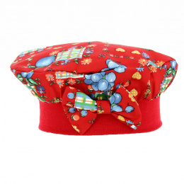 Fruity Red Cotton Roman Children's Beret - Traclet