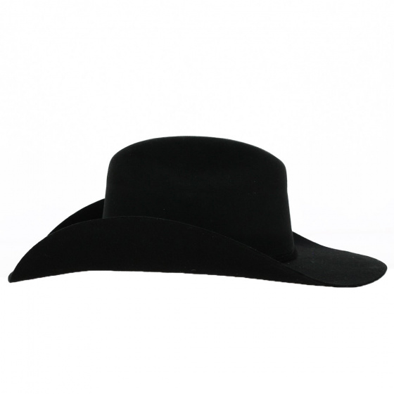 Black Wool Felt Back Roads Hat - Bullhide
