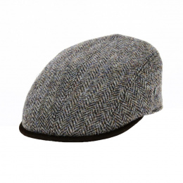 Gray Herringbone Wool Curved Cap - City Sport