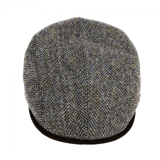 Gray Herringbone Wool Curved Cap - City Sport