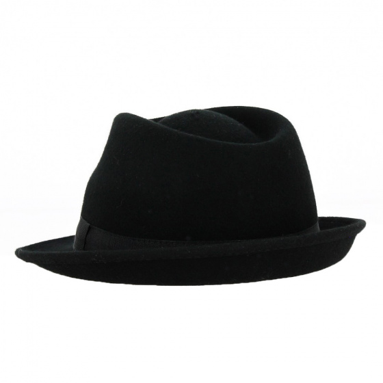 Black Felt Trilby Hat - Traclet Black Felt Trilby Hat - Traclet