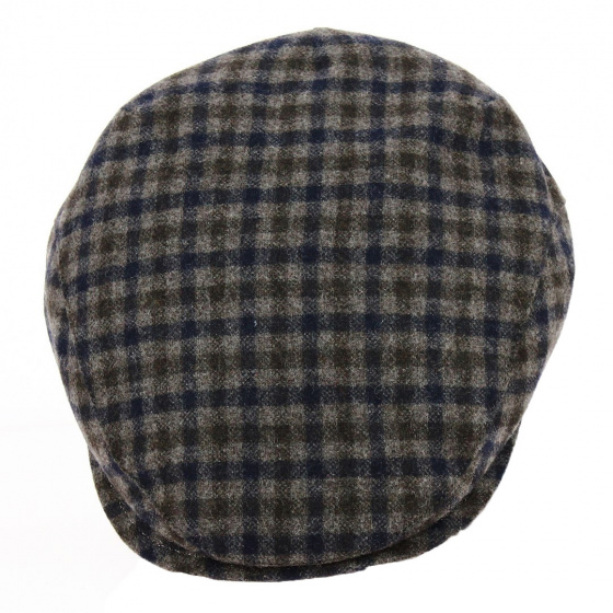 Casquette plate à carreaux Grise - Traclet