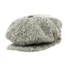 Casquette 8 Côtes à Chevrons Gris clair - Traclet Reference : 18552 | Chapellerie Traclet
