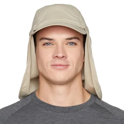Taupe Recycled Nylon Neck Flap Cap UPF50+ - Tilley