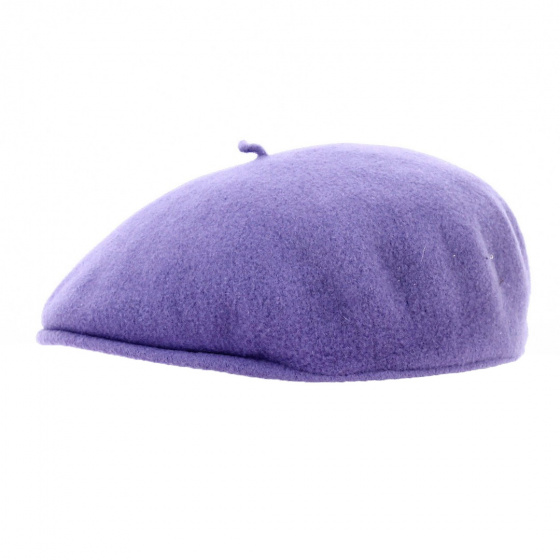 Kids Purple Wool Beret Cap - Kangol