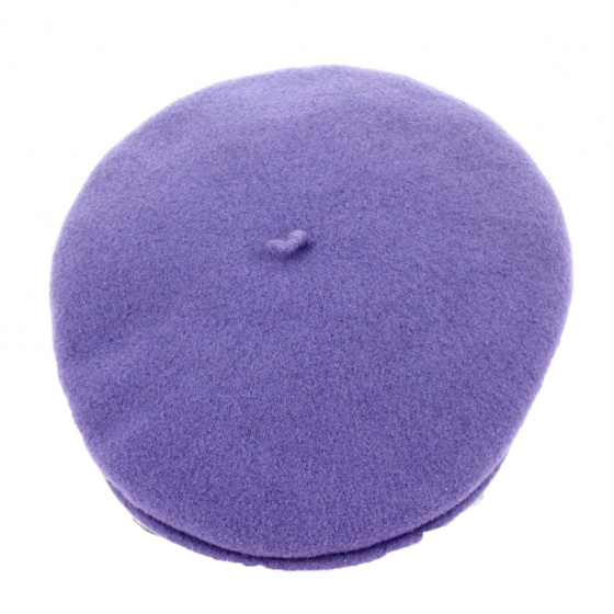 Kids Purple Wool Beret Cap - Kangol