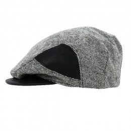 Children's flat cap herringbone Black - Traclet