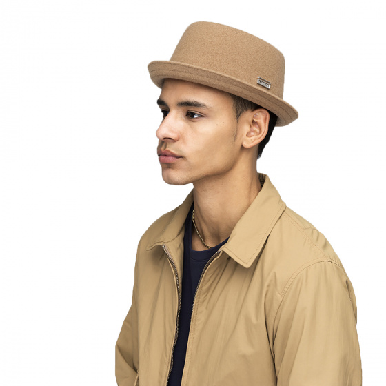 Porkpie Hat Wool Mowbray Camel- Kangol