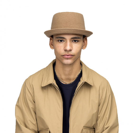 Porkpie Hat Wool Mowbray Camel- Kangol