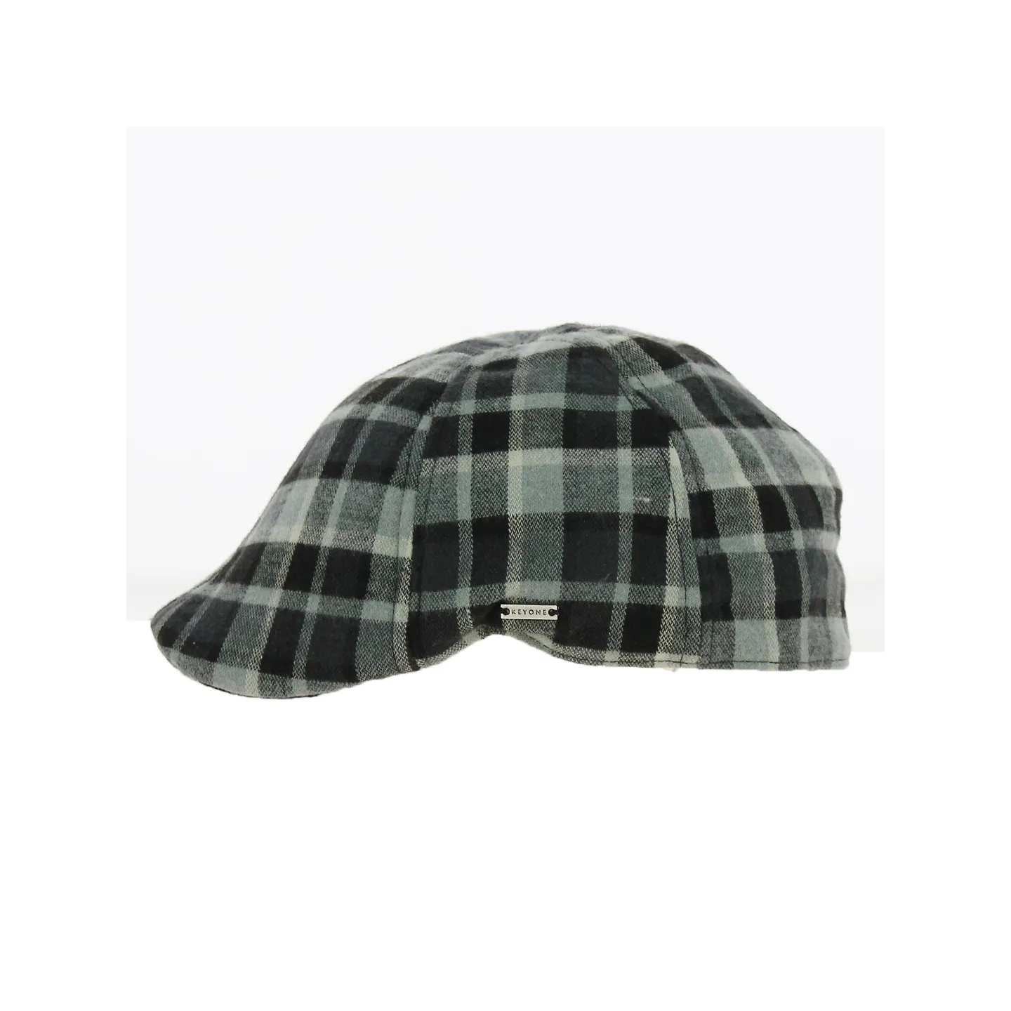 Black Checkered Duck Bill Riley Cap - Keyone Reference: 1491 | Traclet Hat Shop
