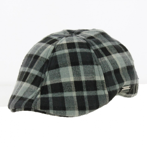 Casquette Riley bec de canard à carreaux Noire - Keyone