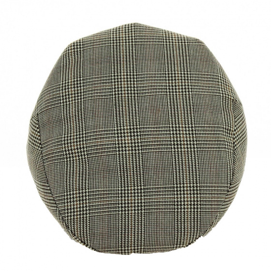 Casquette Plate Carreaux Beige - Traclet