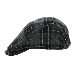 Black Checkered Duck Bill Pamplona Cap - Keyone