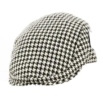 Brown Houndstooth Flat Cap - Traclet Reference: 18606 | Traclet Hat Shop