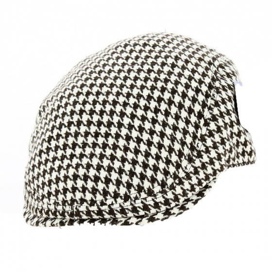 Brown Houndstooth Flat Cap - Traclet
