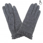 Women's Gathered Touchscreen Grey Gloves - Glove Story