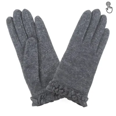 Femme Fronce Tactile Gris - Glove Story  Reference : 18643 | Chapellerie Traclet