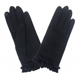 Women's Glove Fringe Tactile Black - Glove Story