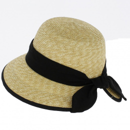 Tina Straw Cloche Hat with Bow - Traclet